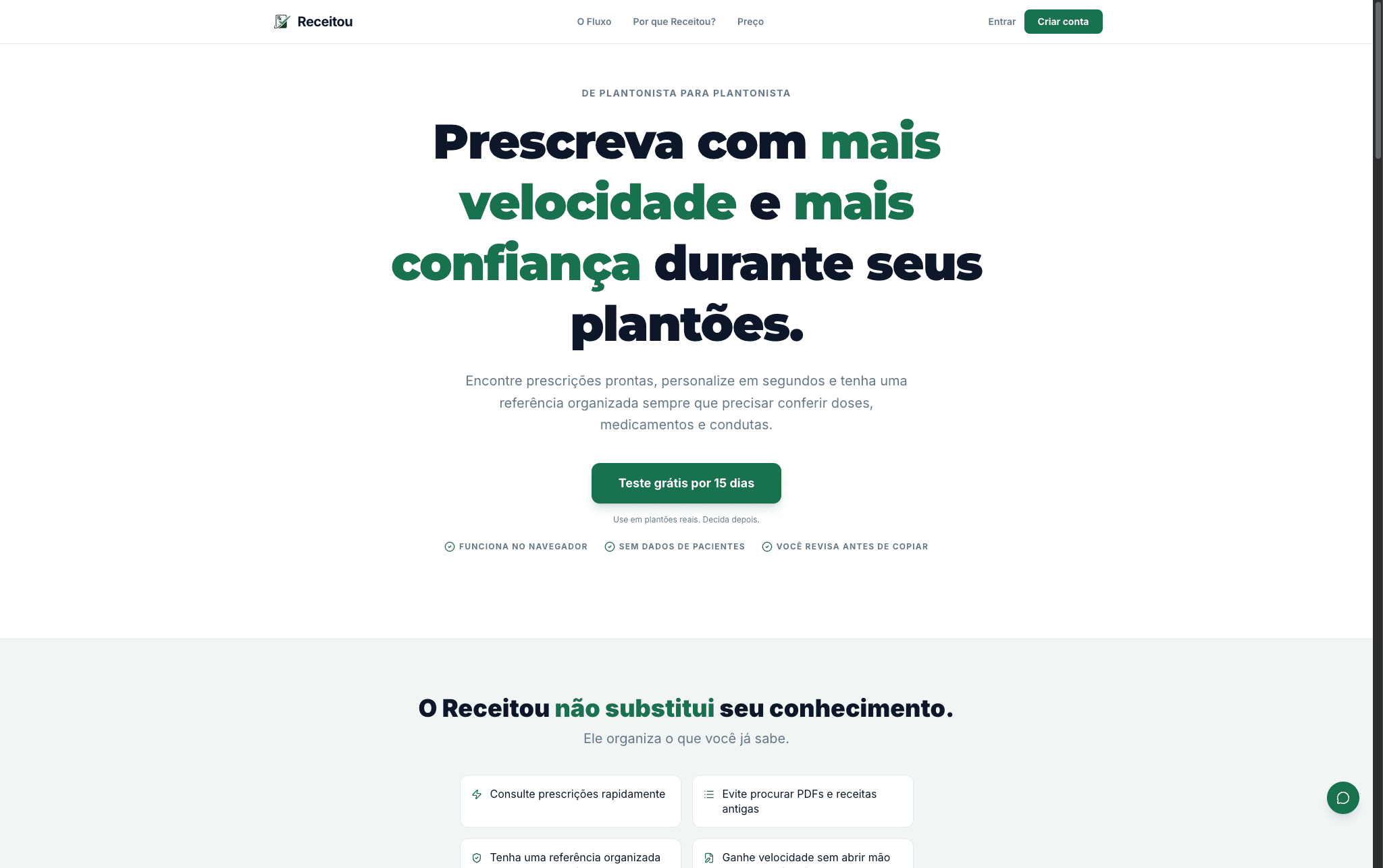 Tela de prescrição - medicamentos com dose/frequência/via/duração já preenchidos, 100% editável, pronto pra copiar.